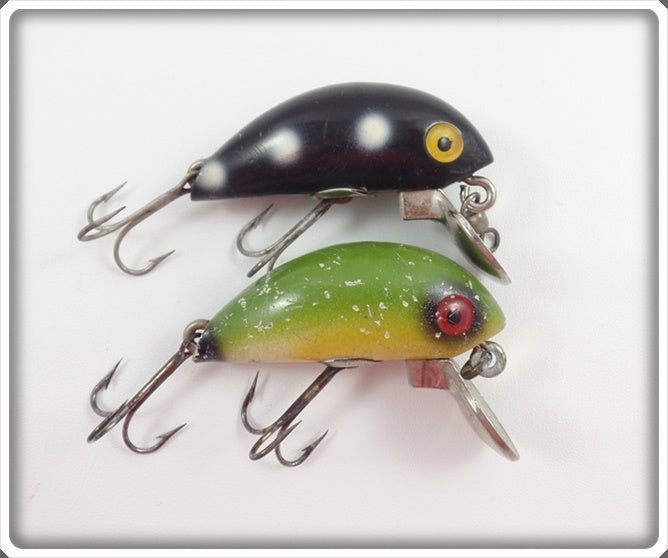 Layfield Lure Pair: Black White Spots & Green
