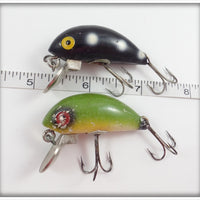 Layfield Lure Pair: Black White Spots & Green