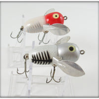 Heddon Silver Shore & Red/White Shore Tiny Crazy Crawler Pair