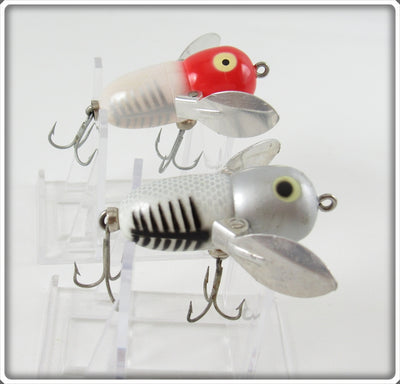 Heddon Silver Shore & Red/White Shore Tiny Crazy Crawler Pair