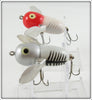 Heddon Silver Shore & Red/White Shore Tiny Crazy Crawler Pair