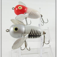 Heddon Silver Shore & Red/White Shore Tiny Crazy Crawler Pair