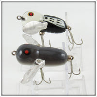 Heddon Mouse & Black White Head Tiny Crazy Crawler Pair