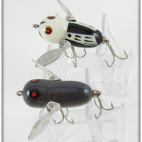 Heddon Mouse & Black White Head Tiny Crazy Crawler Pair