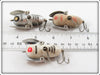 Heddon Silver Shore & Mouse Tiny Crazy Crawler Lot Of Three