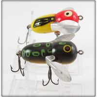 Heddon Yellow Red Head & Bullfrog Tiny Crazy Crawler Pair
