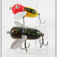 Heddon Yellow Red Head & Bullfrog Tiny Crazy Crawler Pair