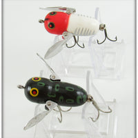 Heddon Bull Frog & Red/White Shore Tiny Crazy Crawler Pair