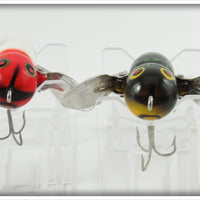Heddon Bull Frog & Red/White Shore Tiny Crazy Crawler Pair