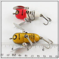 Heddon Bull Frog & Red/White Shore Tiny Crazy Crawler Pair