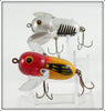 Heddon Silver Shore & Yellow Red Head Tiny Crazy Crawler Pair