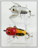 Heddon Silver Shore & Yellow Red Head Tiny Crazy Crawler Pair