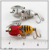 Heddon Silver Shore & Yellow Red Head Tiny Crazy Crawler Pair