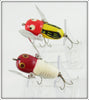 Heddon Yellow Red Head & Red/White Shore Tiny Crazy Crawler Pair