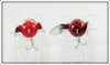 Heddon Yellow Red Head & Red/White Shore Tiny Crazy Crawler Pair