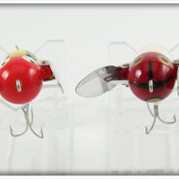 Heddon Yellow Red Head & Red/White Shore Tiny Crazy Crawler Pair