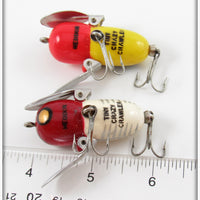 Heddon Yellow Red Head & Red/White Shore Tiny Crazy Crawler Pair