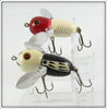 Heddon Red/White Shore & Black White Head Tiny Crazy Crawler Pair