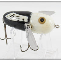 Vintage Heddon Black White Head Crazy Crawler Lure