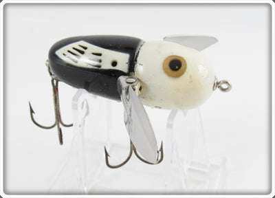Vintage Heddon Black White Head Crazy Crawler Lure