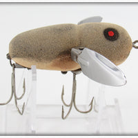 Vintage Heddon Grey Flocked Mouse Crazy Crawler Lure