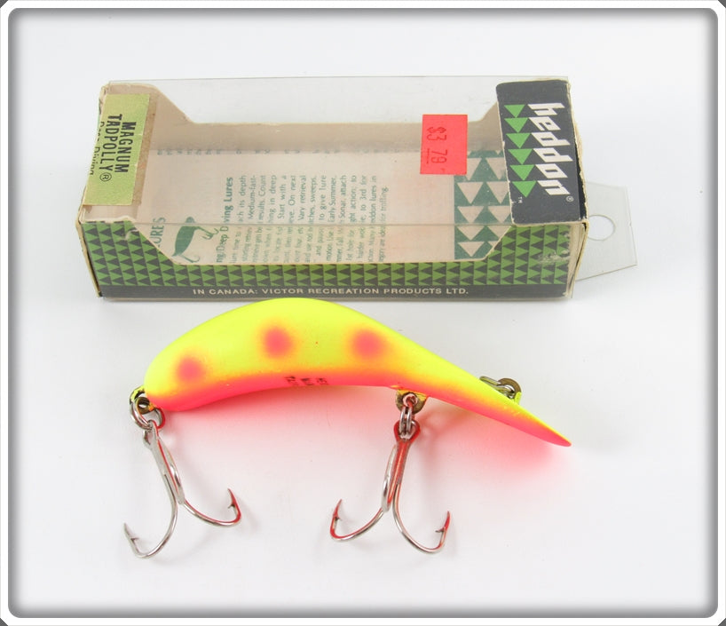 Vintage Heddon Fire Herring Red Spots Magnum Tadpolly In Box 