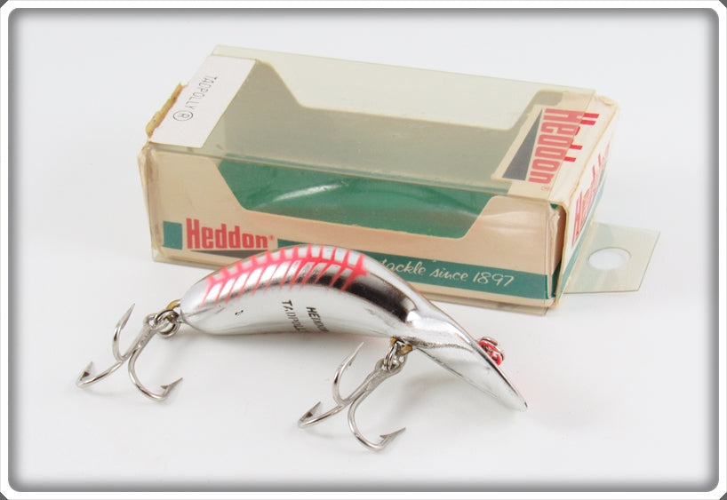 Heddon Nickel Fluorescent Red Shore Tadpolly Lure In Box