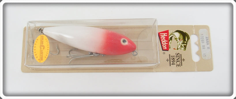 Vintage Heddon Red Head White Zara II Lure On Card 