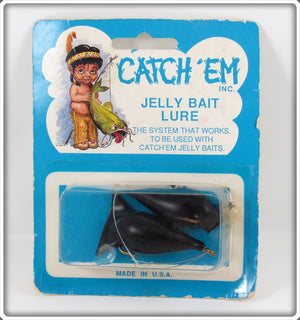 Vintage Catch Em Inc Black Jelly Bait Pair In Package