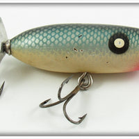 Vintage Paw Paw Blue & Silver Scale Spinning Torpedo Lure 