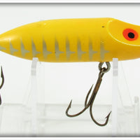 Vintage Paw Paw Yellow Silver Ribs Master Wiggler Lure