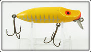 Vintage Paw Paw Yellow Silver Ribs Master Wiggler Lure