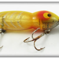 Vintage Whopper Stopper Yellow Silver Ribs Hellbender Lure