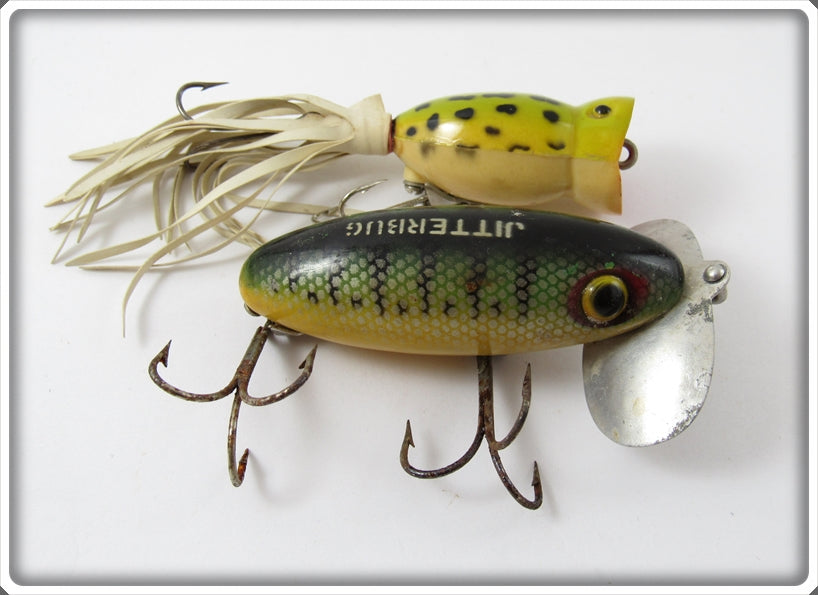 Fred Arbogast Pair: Perch Jitterbug & Frog Hula Popper