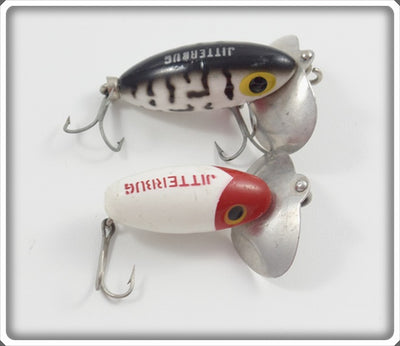 Arbogast Jitterbug Pair: Red/White & White Black Coachdog