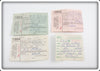 1957 PA Fishing License Pin & 1962-1964 & 1977 Paper Licenses
