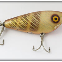 Vintage Barracuda Gold Scale Brown Stripes Topwater Lure
