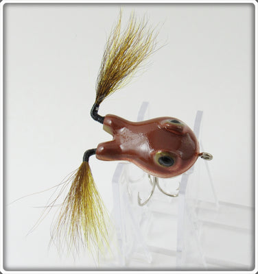 Vintage Fred Arbogast Messinger Brown Bucktail Frog Lure