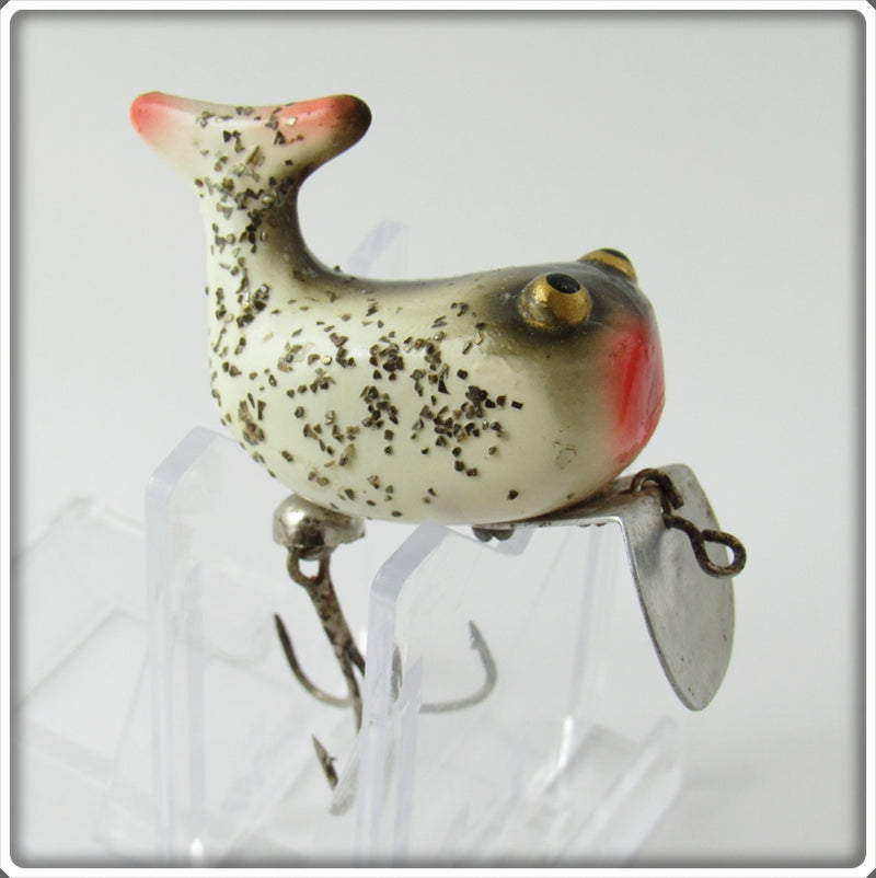 Vintage Heddon Silver Flitter Gold Eye Hi Tail Lure For Sale