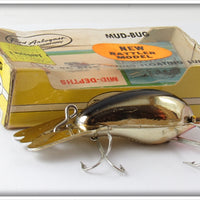 Vintage Arbogast Chrome Shad Mud Bug Lure In Box