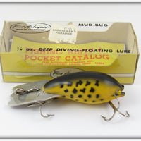 Vintage Fred Arbogast Yellow Coachdog Mud Bug Lure In Box 