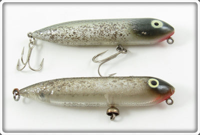 Vintage Heddon Silver Flitter Zara Puppy Lure Pair