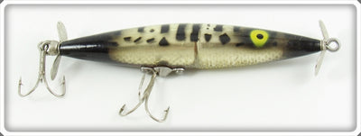 Vintage Heddon Silver & Black Dying Flutter Lure