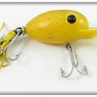 Vintage Fred Arbogast Yellow Scale Bug Eye Lure 