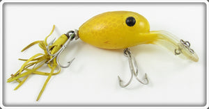 Vintage Fred Arbogast Yellow Scale Bug Eye Lure 