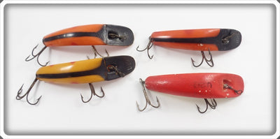 Helin Flatfish U20 Lot Of Four: Orange, Yellow, & Red