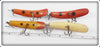 Helin Flatfish U20 Lot Of Four: Orange, Yellow, & Red