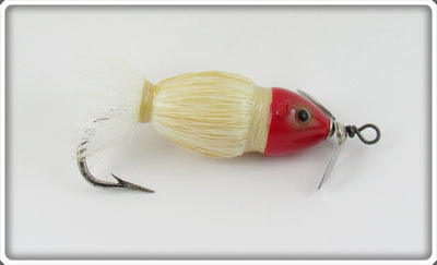 Contemporary Red & White Paw Paw Fly Rod Hair Mouse Type Lure