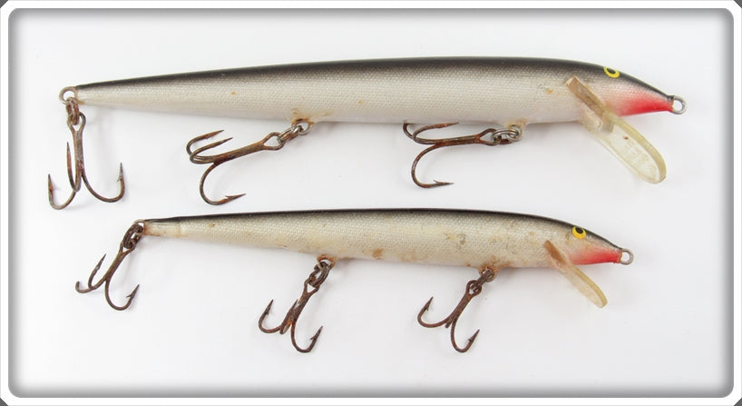 Vintage Rapala Black & Silver Minnow Lure Pair