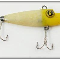 Vintage M.W. Powell Yellow & White Cedar Stump Lure